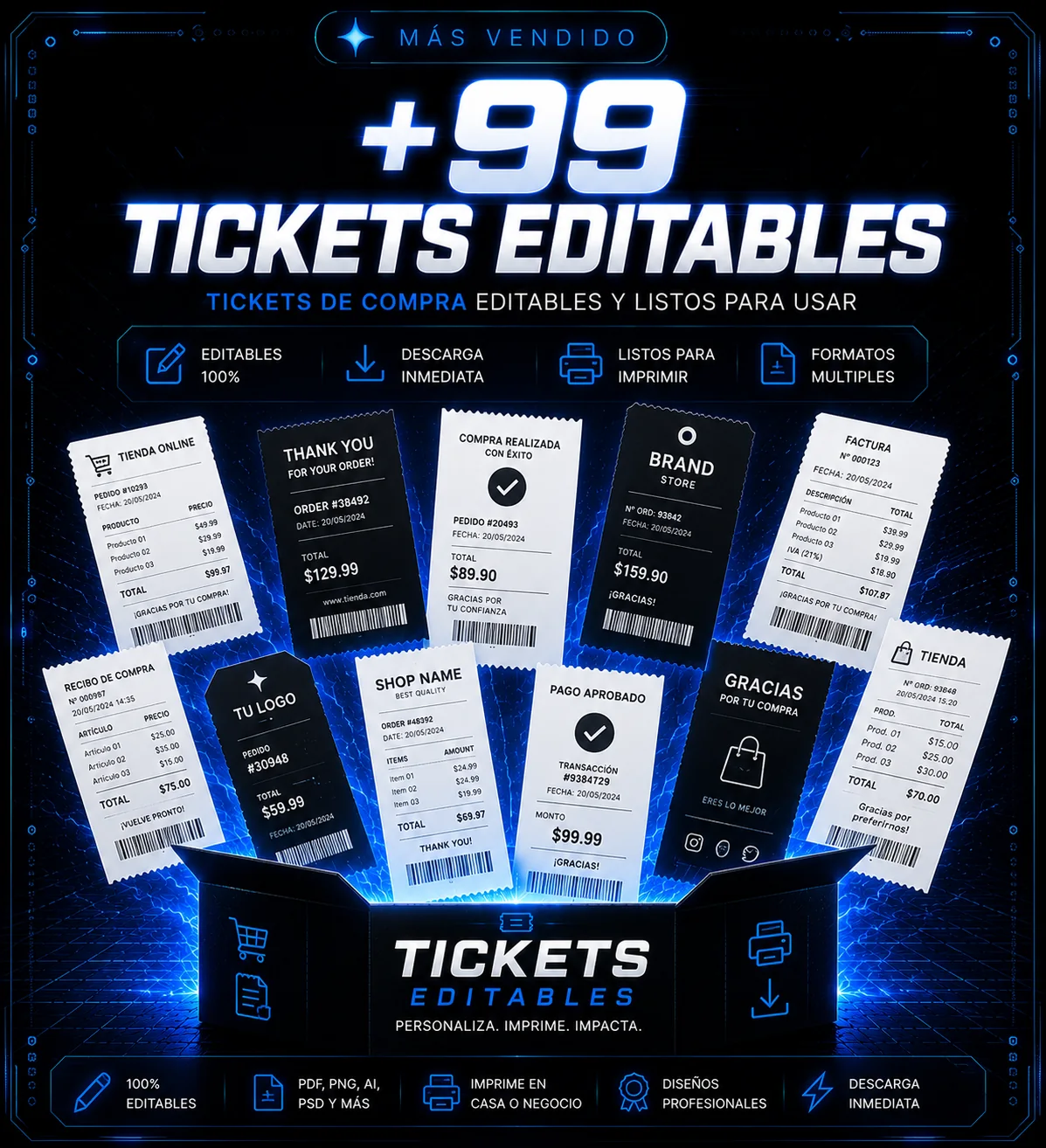 Imagen de +99 tickets editables